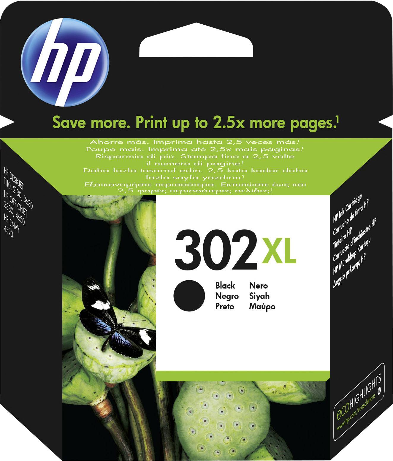 HP 302XL Cartouche d'Encre Noire grande capacité Authentique