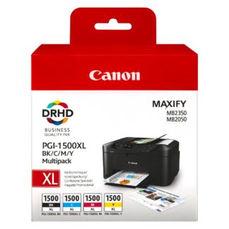 CANON PACK 4 COUL HTE CAPACITE MB2050 2150 2155 2350 2750 2755 OEM 9182B001 (CAPGI1500XL-MP)