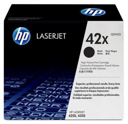 HP 42X High Yield Black Original LaserJet Toner Cartridge Cartouche de toner 1 pièce(s) Noir (HPQ5942XC)