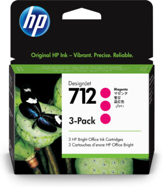 HP Pack de 3 cartouches d'encre DesignJet 712, magenta, 29 ml (HP3ED78A)