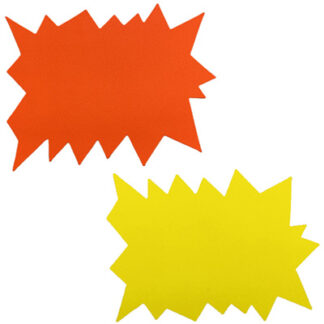 AGIPA AGI P/50 ETIQUETTES CARTON ECLATES JAUNE/ORANGE FLUO 8X12CM  (496393)