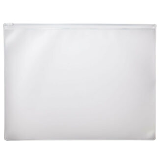 ALB POCHETTE ZIPPEE PVC RENFORCE 19X25CM (l x h ) SEMI TRANSPARENTE (315523)