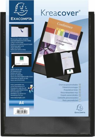 EXACOMPTA EXA CHEMISE 2 RABATS POLYPRO PERSO A4 NOIR (EXA43501E)