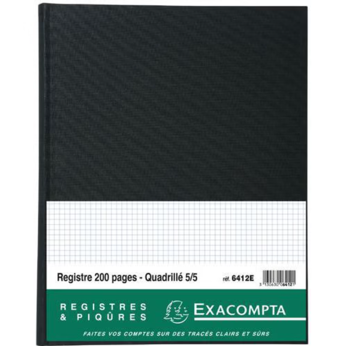 ELVE ELV REGISTRE QUADRILLE 5X5 32X25CM 300 FORMAT NOIR (283418)