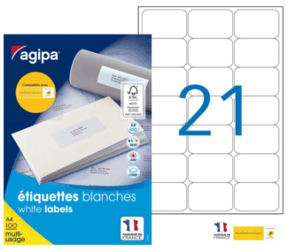 ETIQUETTE A4 63.5X38.1 21E PAQUET 100F (CREE63.5X38.1A4)