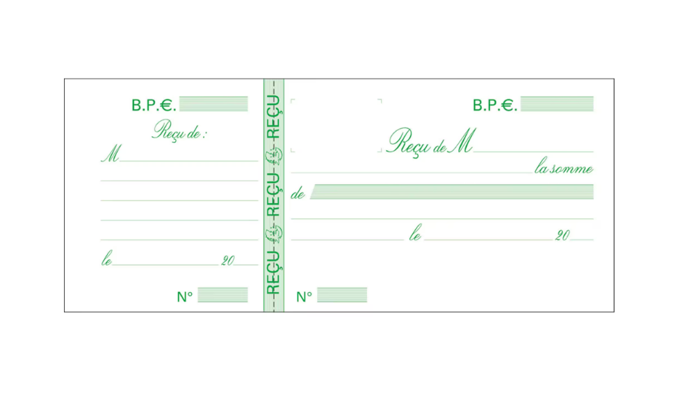 EXACOMPTA EXA CARNET A SOUCHE RECUS 9X21CM 50F (EXA10E) – Image 2