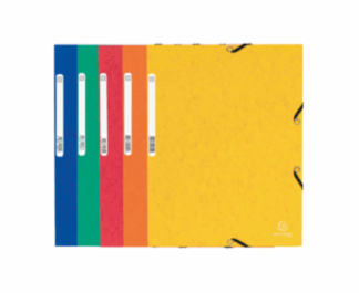 EXACOMPTA EXA CHEMISE 3RAB ELAST ETIQU CARTE LUSTREE 355G A4 ASS (B, J, V,R, O) (EXA55300E)