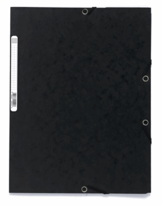 EXACOMPTA EXA CHEMISE 3RAB ELAST ETIQU CARTE LUSTREE 355G A4 NOIR (EXA55301E)