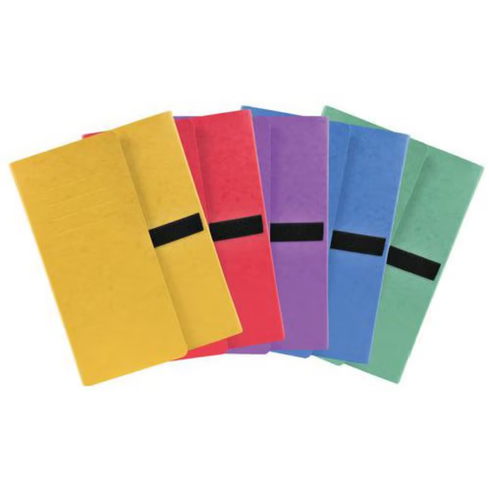 EXACOMPTA EXA CHEMISE 3RAB ELAST ETIQU CARTE LUSTREE 400G 24X32 COLORIS ASSORT (EXA55500E)