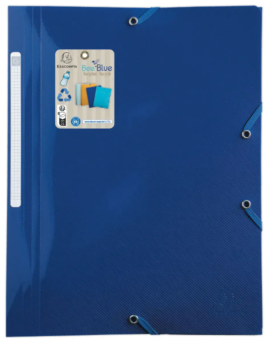 EXACOMPTA EXA CHEMISE 3RAB ELAST POLYPRO A4 OPAQUE BLEU (EXA55902E)