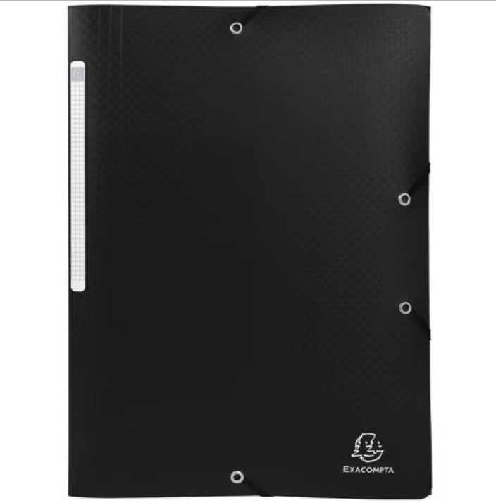 EXACOMPTA EXA CHEMISE 3RAB ELAST POLYPRO A4 OPAQUE NOIR (EXA55901E)