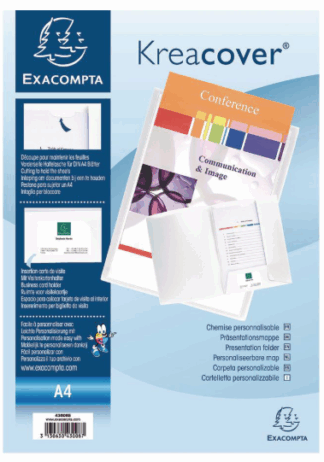 EXACOMPTA EXA CHEMISE PERSONNALISABLE 3RAB POLYPRO BL TRSP KREACOVER 55182 (291033)