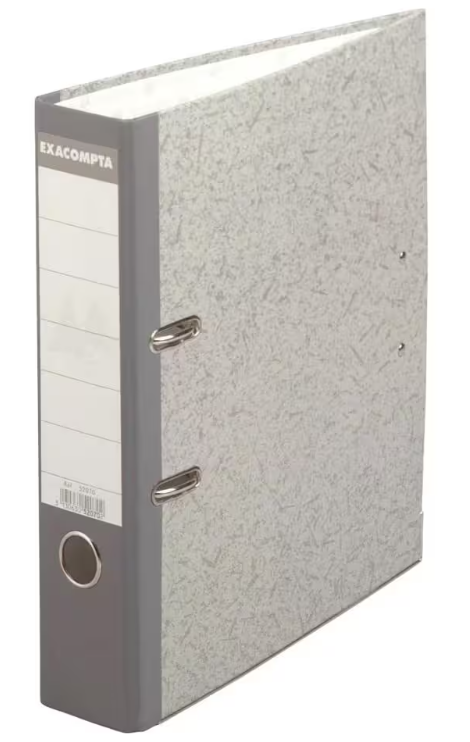 EXACOMPTA EXA CLASSEUR LEVIER PAPIER 32X29 DOS 7 GRIS MARBRE (EXA59710E)
