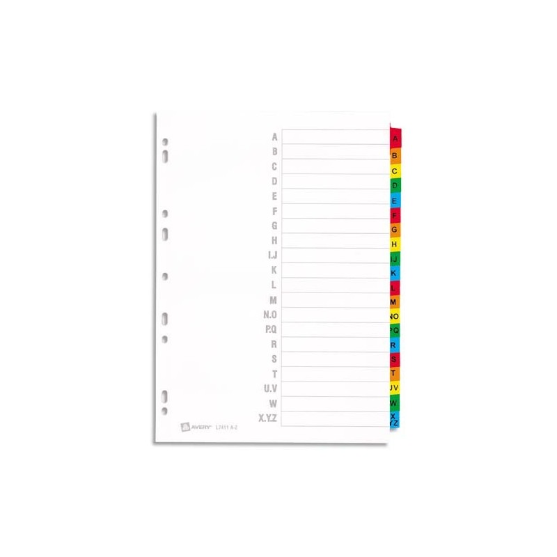 AVERY AVE INTERCALAIRES A4 20T ALPHA (618481)